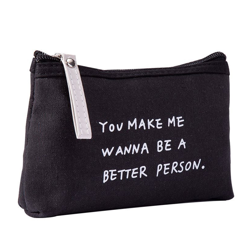 Canvas Card Key Zipper Coin Purse Bag