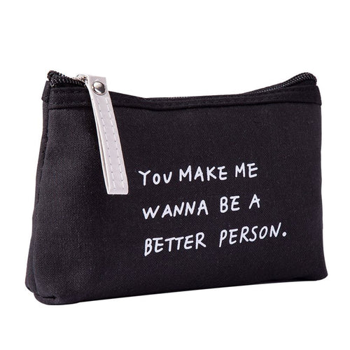 Canvas Card Key Zipper Coin Purse Bag