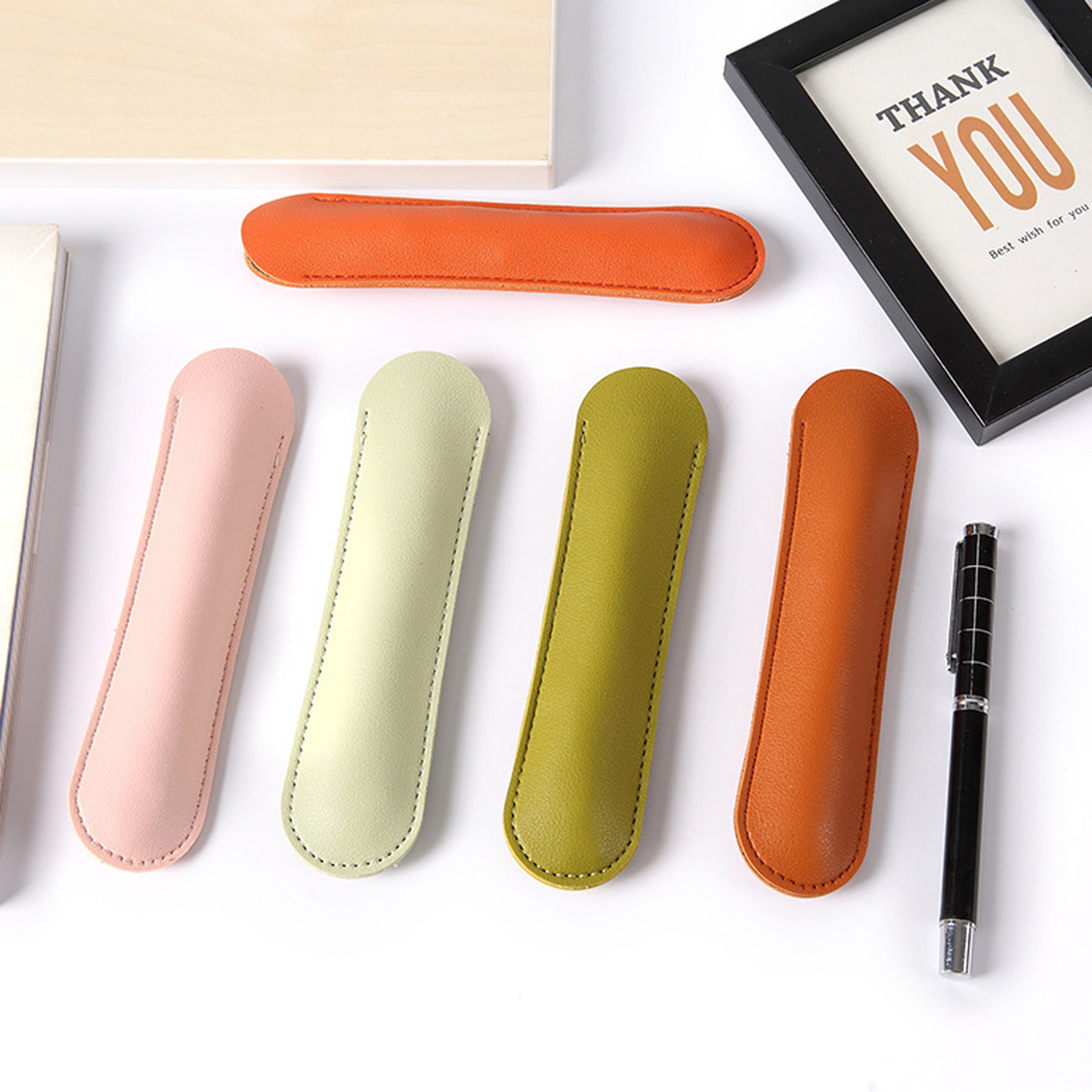 Minimalist Student Leather Stationery Pencil Case