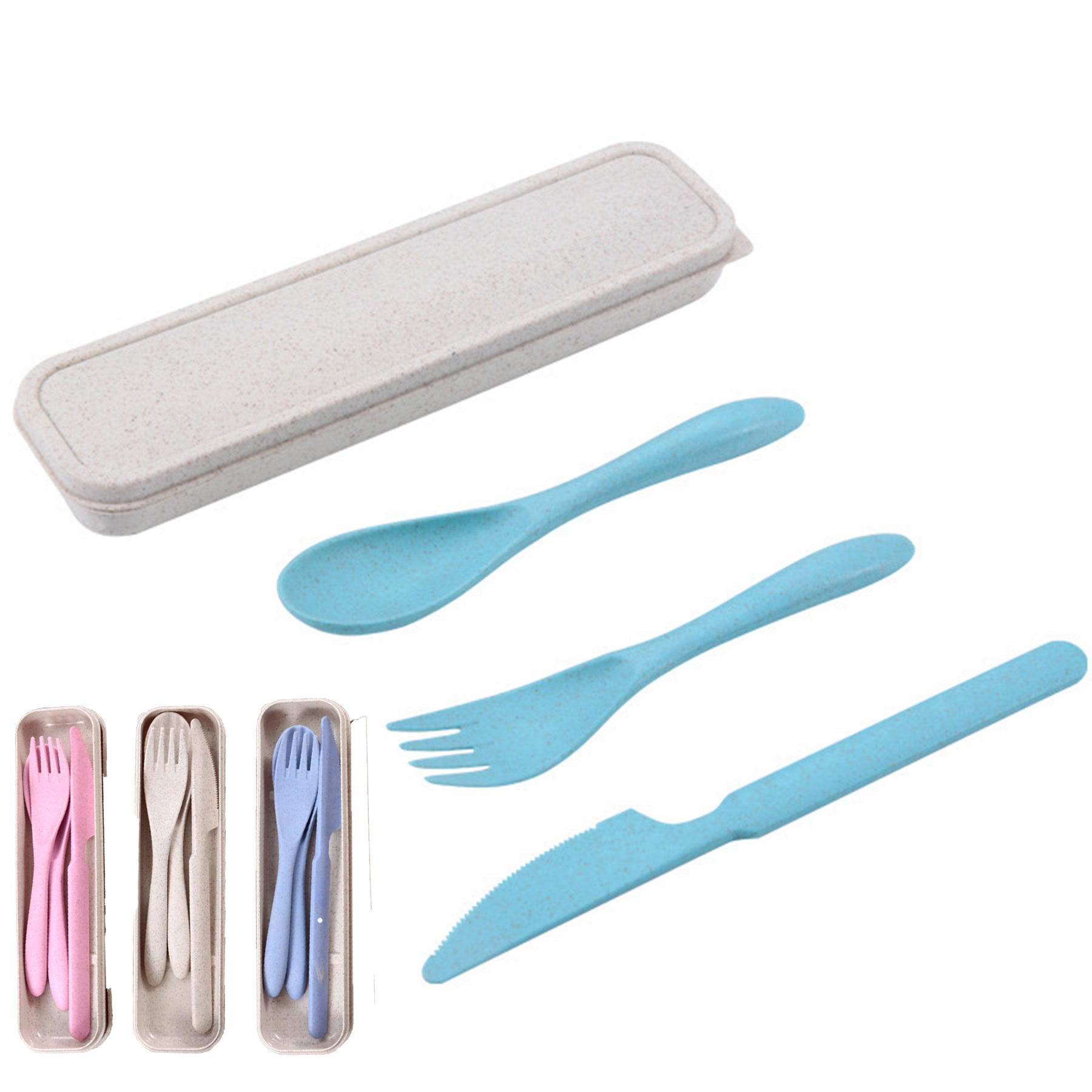 Portable Pvc Straw Tableware Set