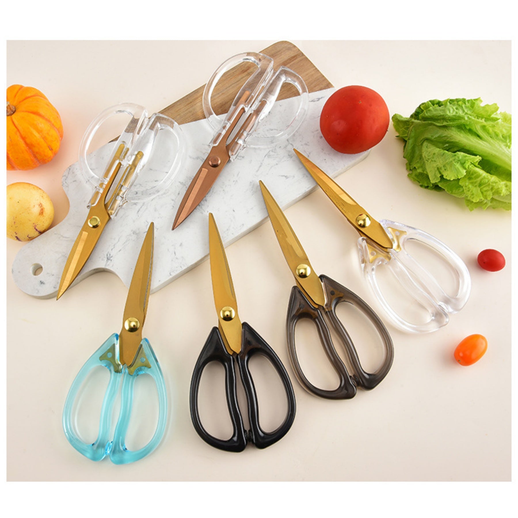 Stainless Steel Kitchen Scissors With Acrylic Handle