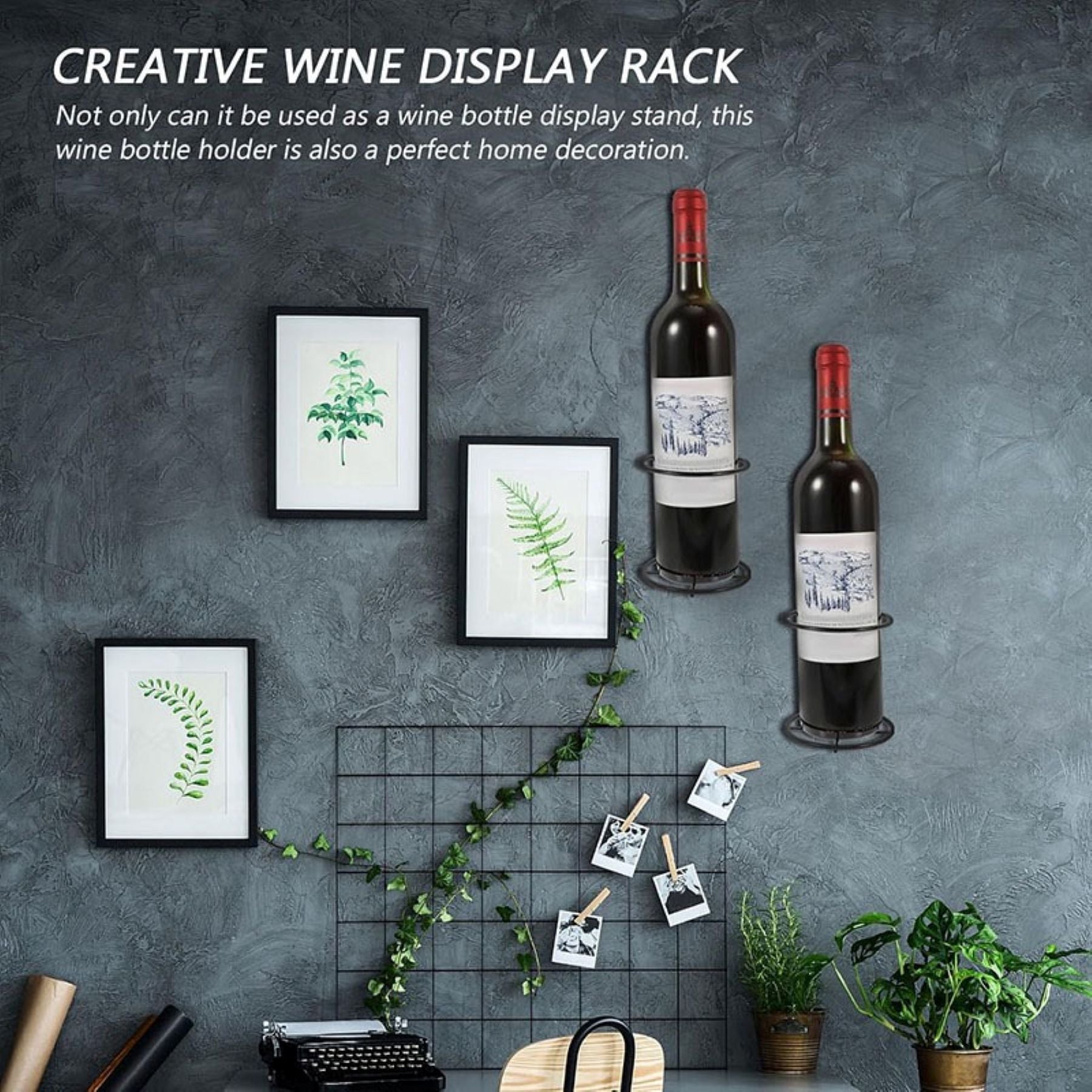 Wall-mounted Glass Bottle Rack