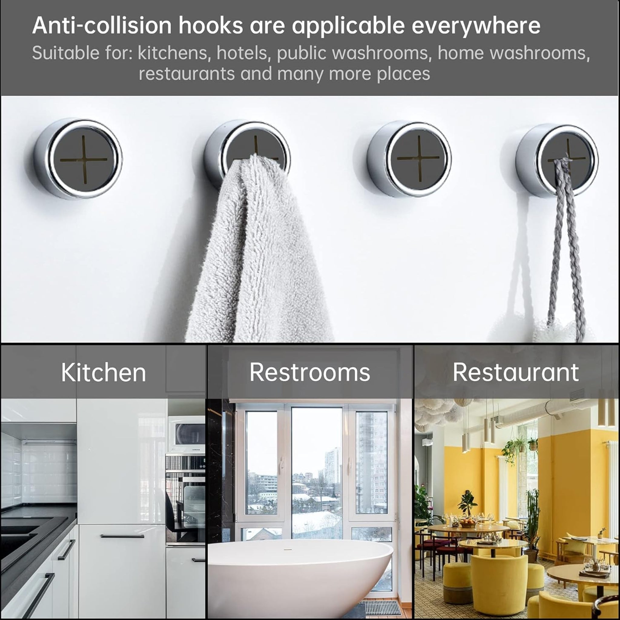 Round Adhesive Push Towel Hooks