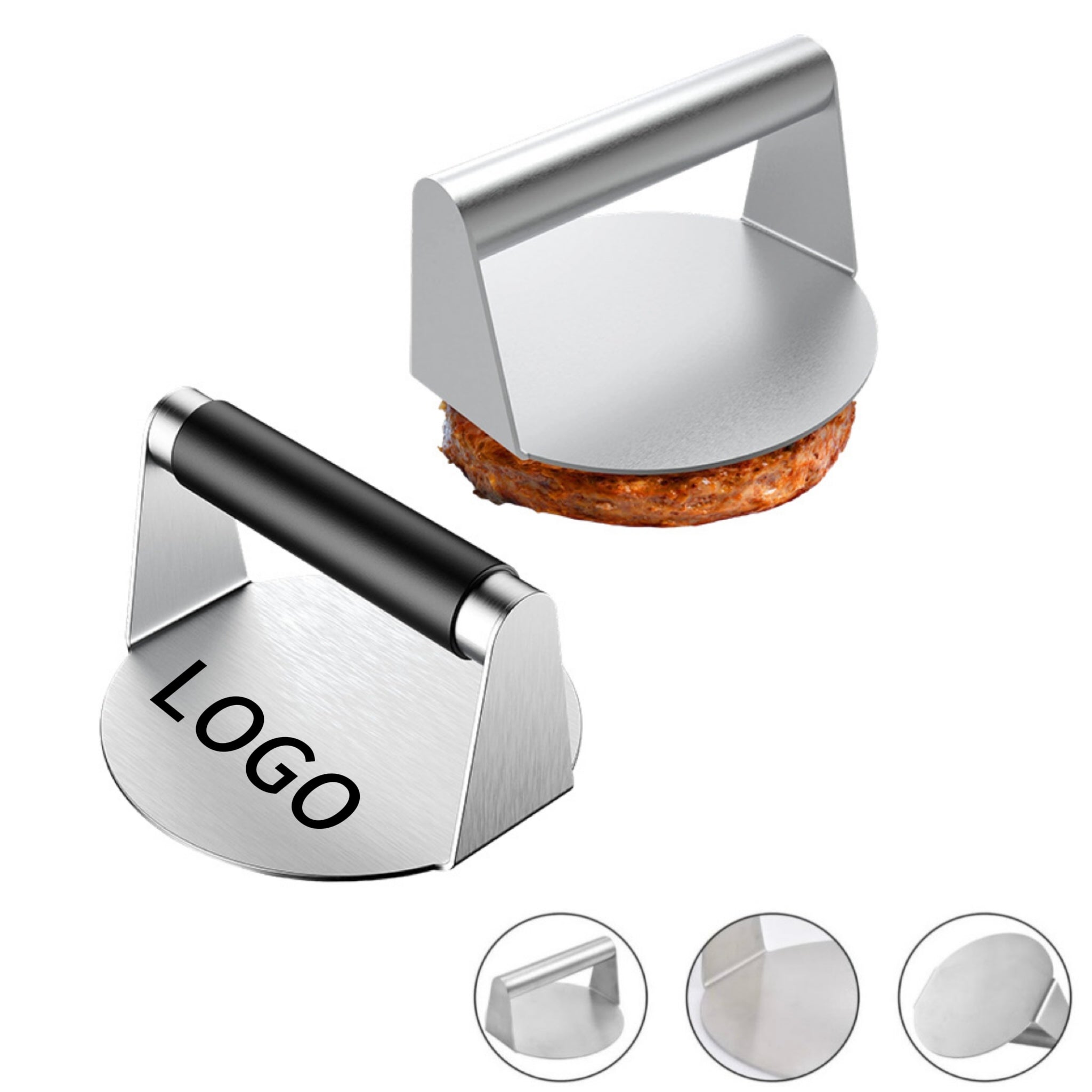 Round Stainless Steel Burger Press