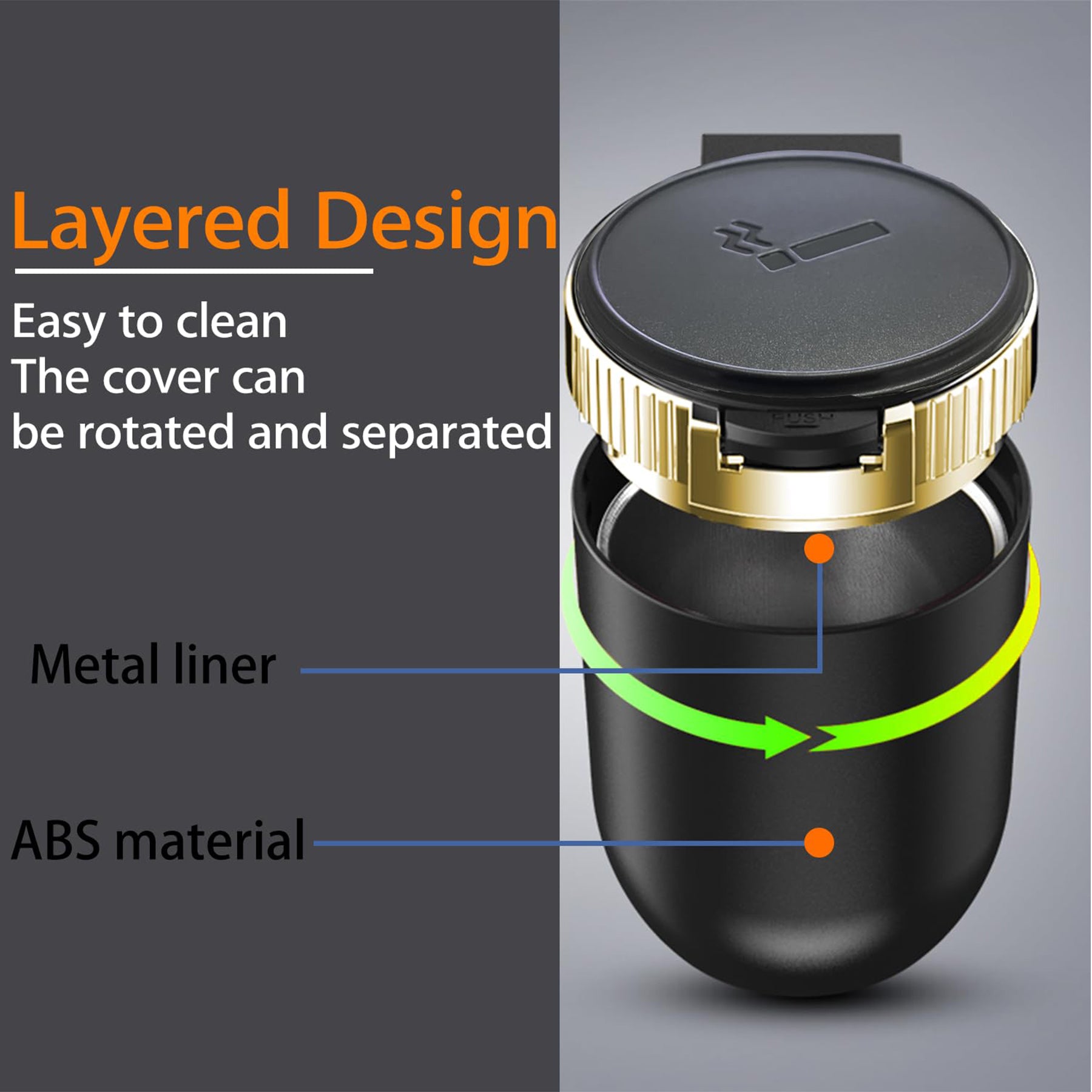 Car Ashtray With Lid