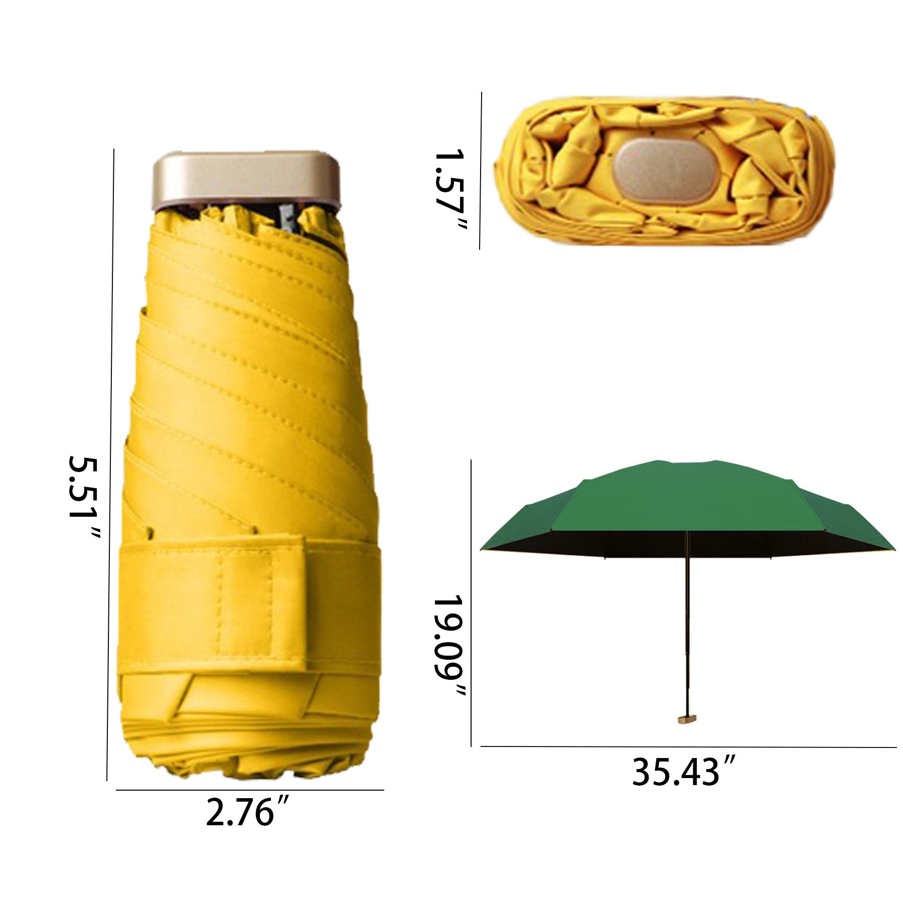 Flat Handle Sunshade Folding Umbrella
