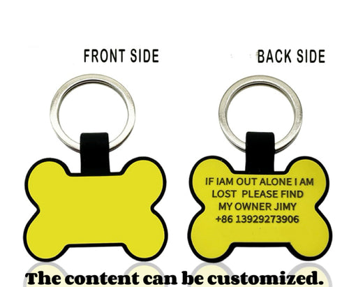 Bone Shaped Silicone Dog Tag