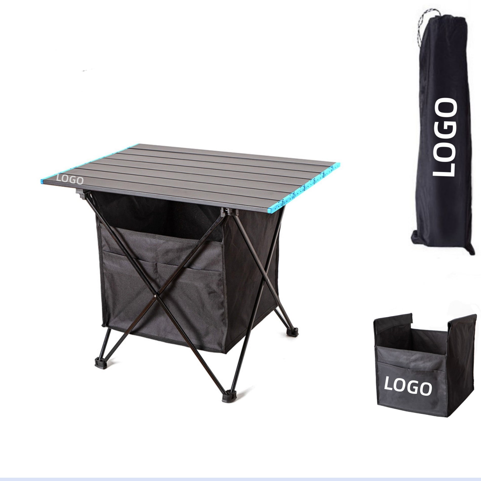 Outdoor Portable Table with Storage Folding Table For Travel