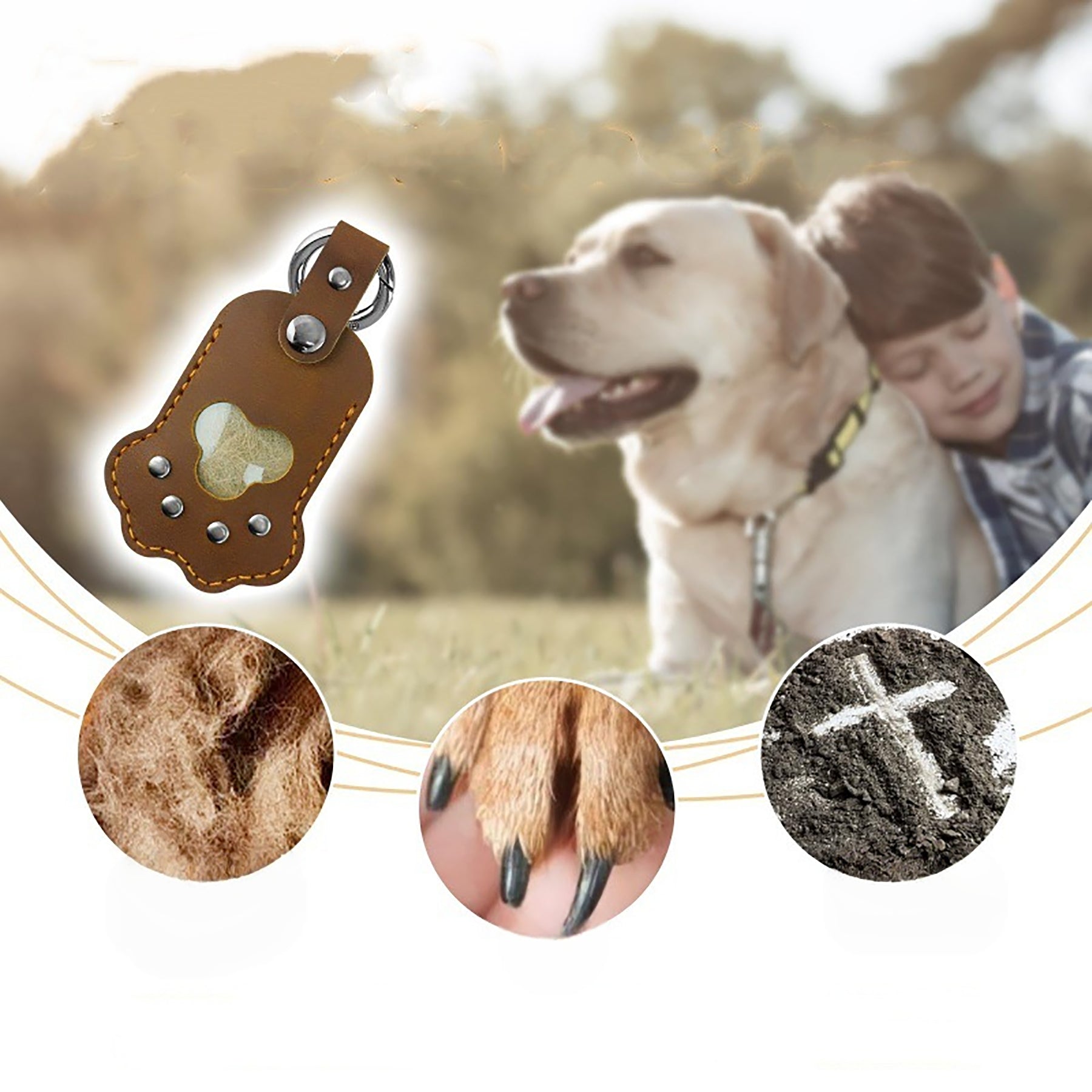 Pet Photo Leather Key Chain For Storage