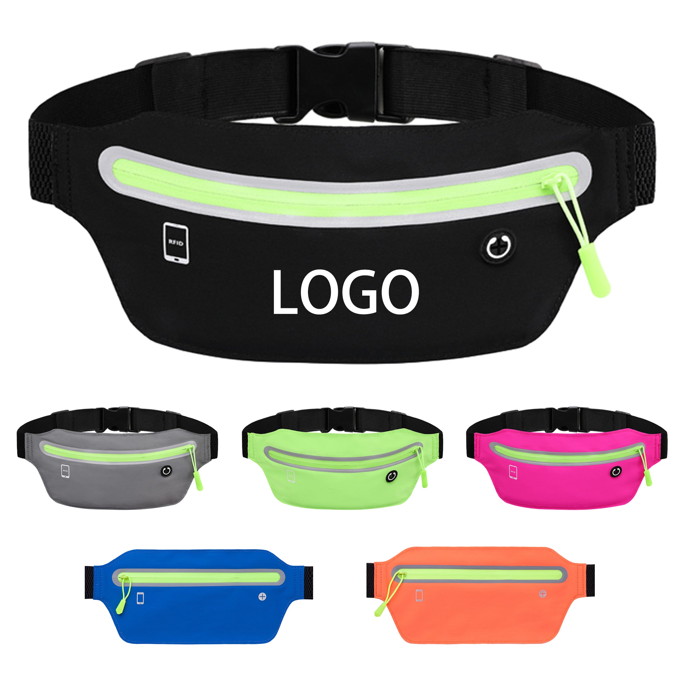 Belt Bag With Adjustable Elastic Band And Headphone Jack