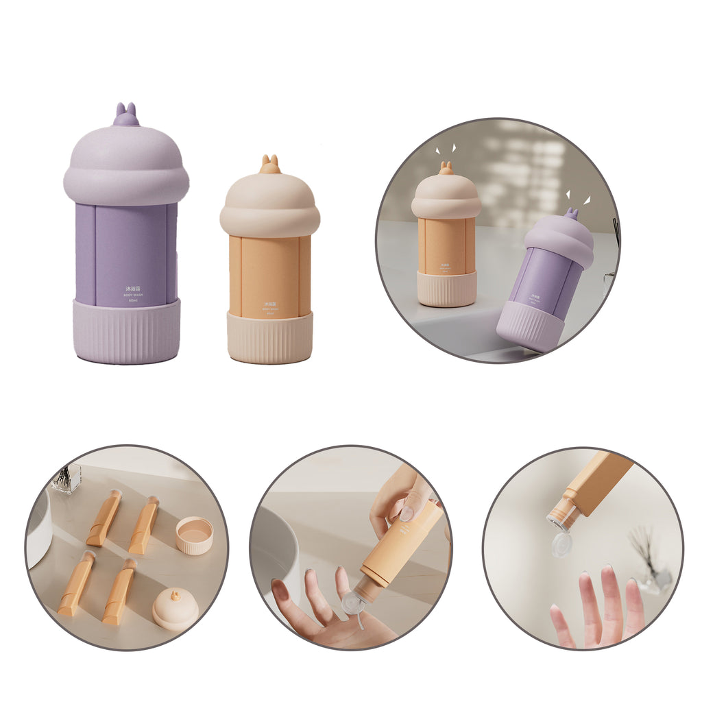4-in-1 Portable Plastic Travel Lotion Dispenser