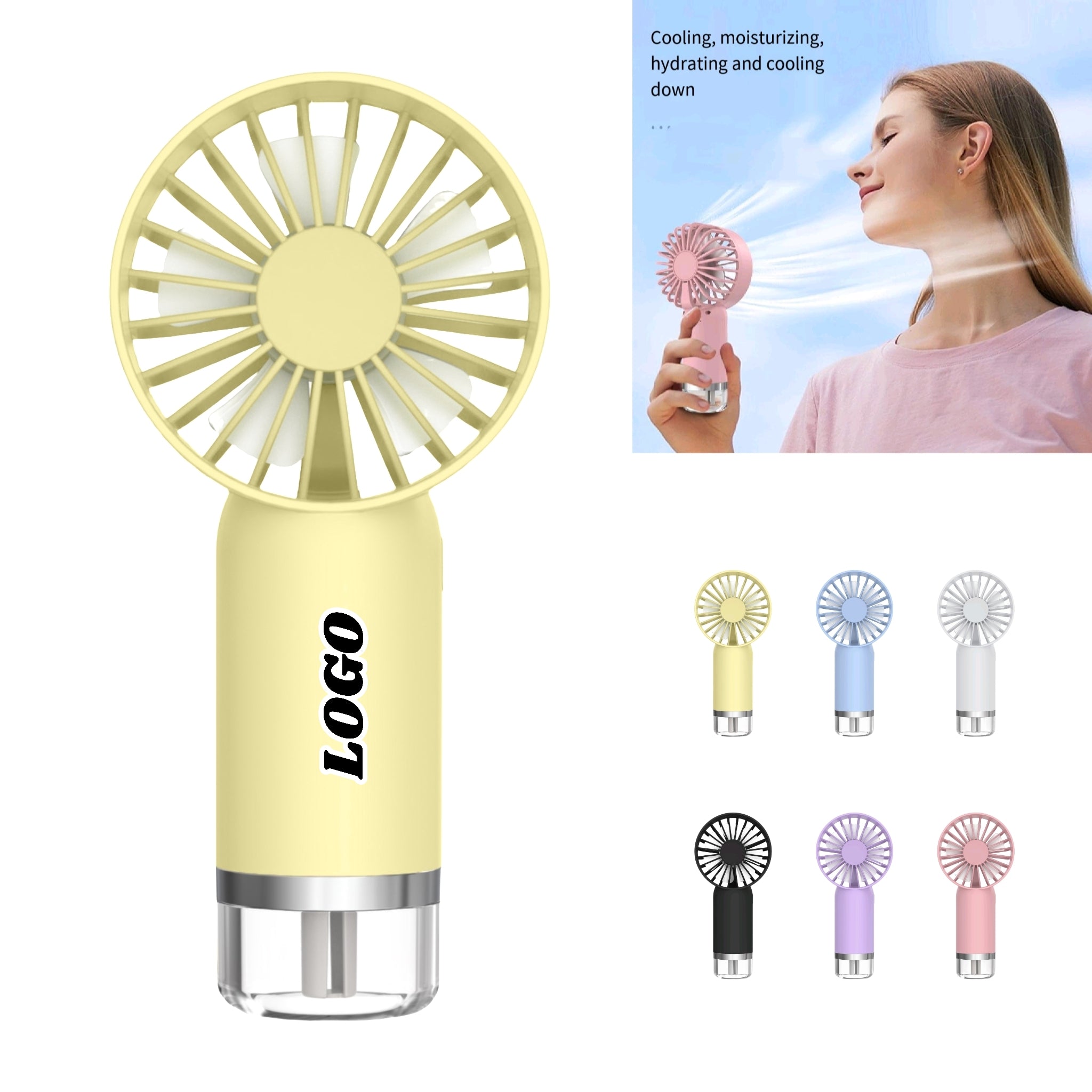 Handheld Mist Fan Cooling Portable USB Rechargeable Outdoor