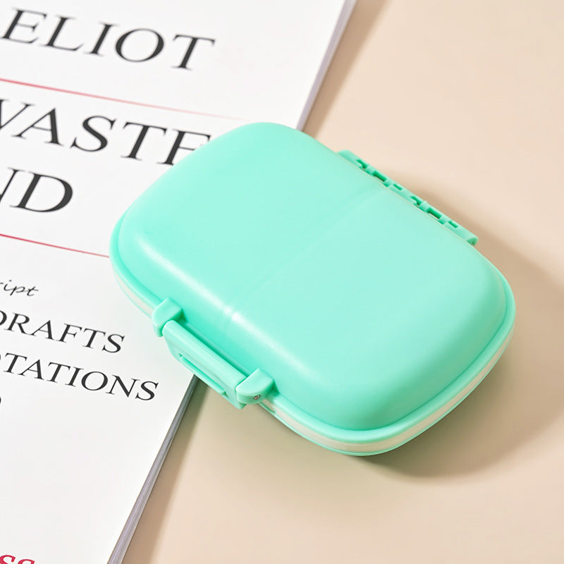 Portable 8-Compartment Sealed Pill Box