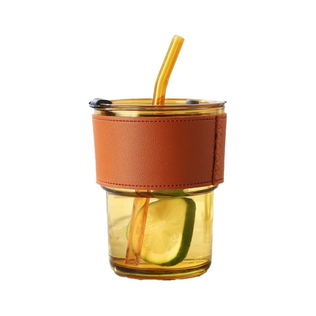 Mini Glass Water Cup With Straw