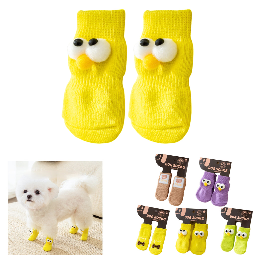 Hypoallergenic Non Slip Dog Socks With Cute Cartoon Eyes