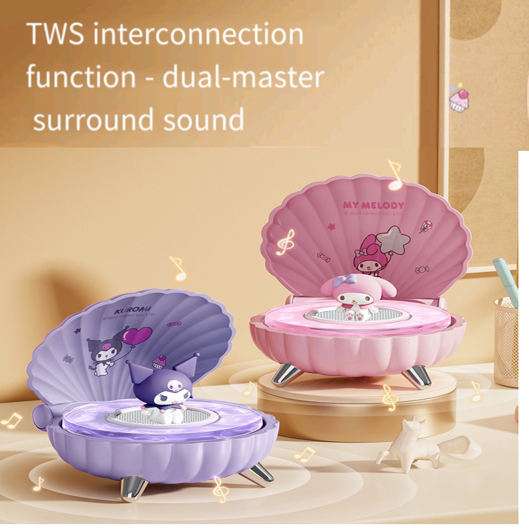 Sanrio Shell Speaker Night Light Bluetooth Cute Gift