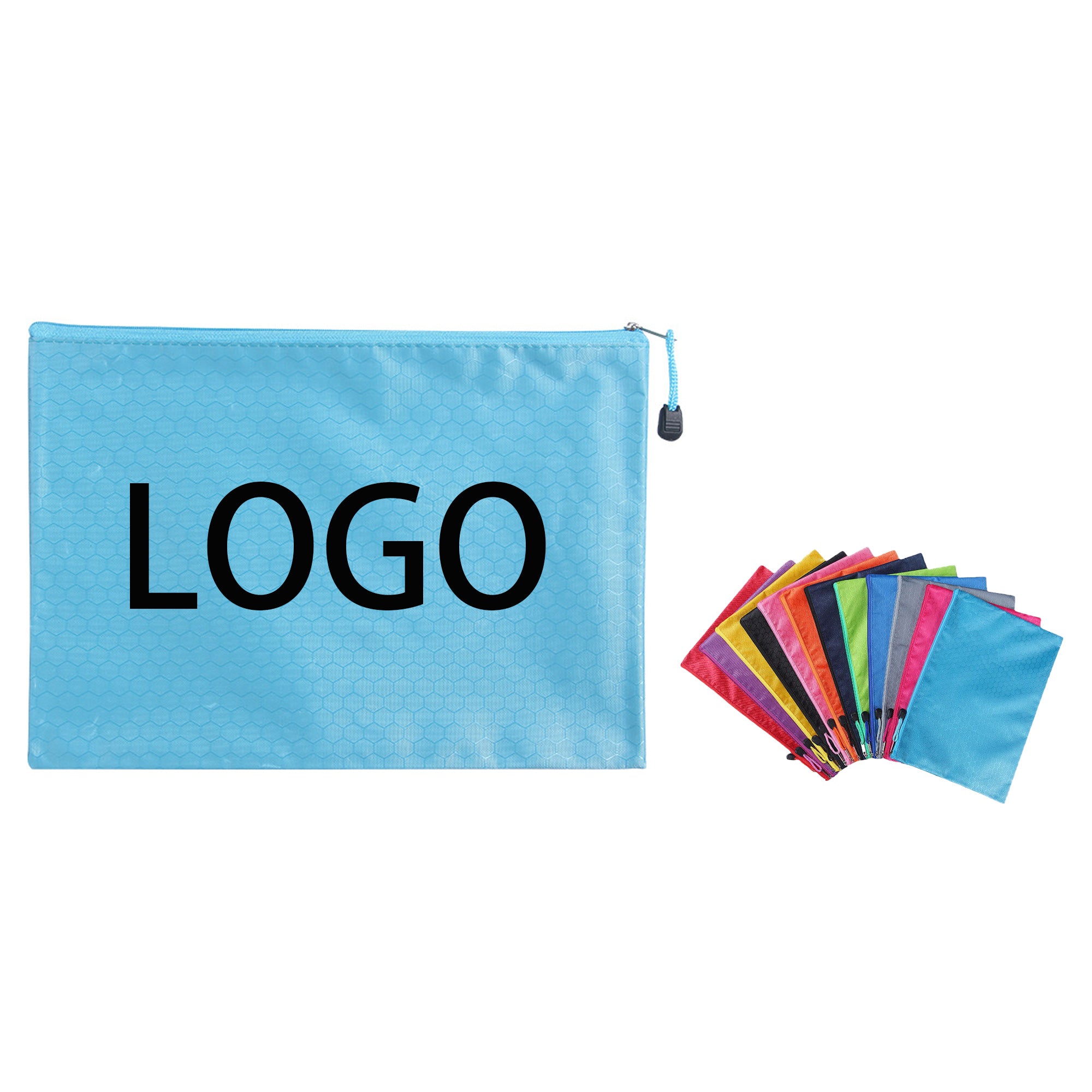 A4 Football Pattern Waterproof Zipper File Organizer