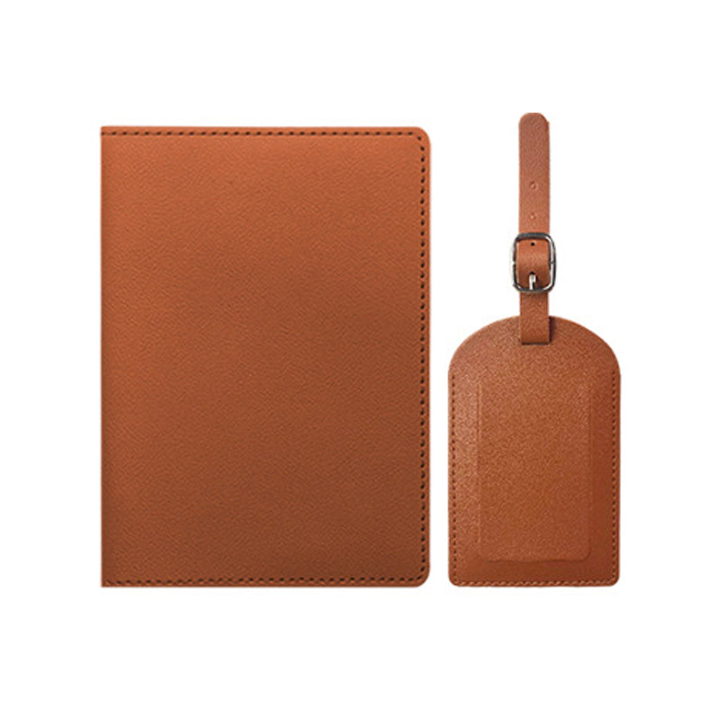 PU Leather Luggage Tag & Passport Cover Set
