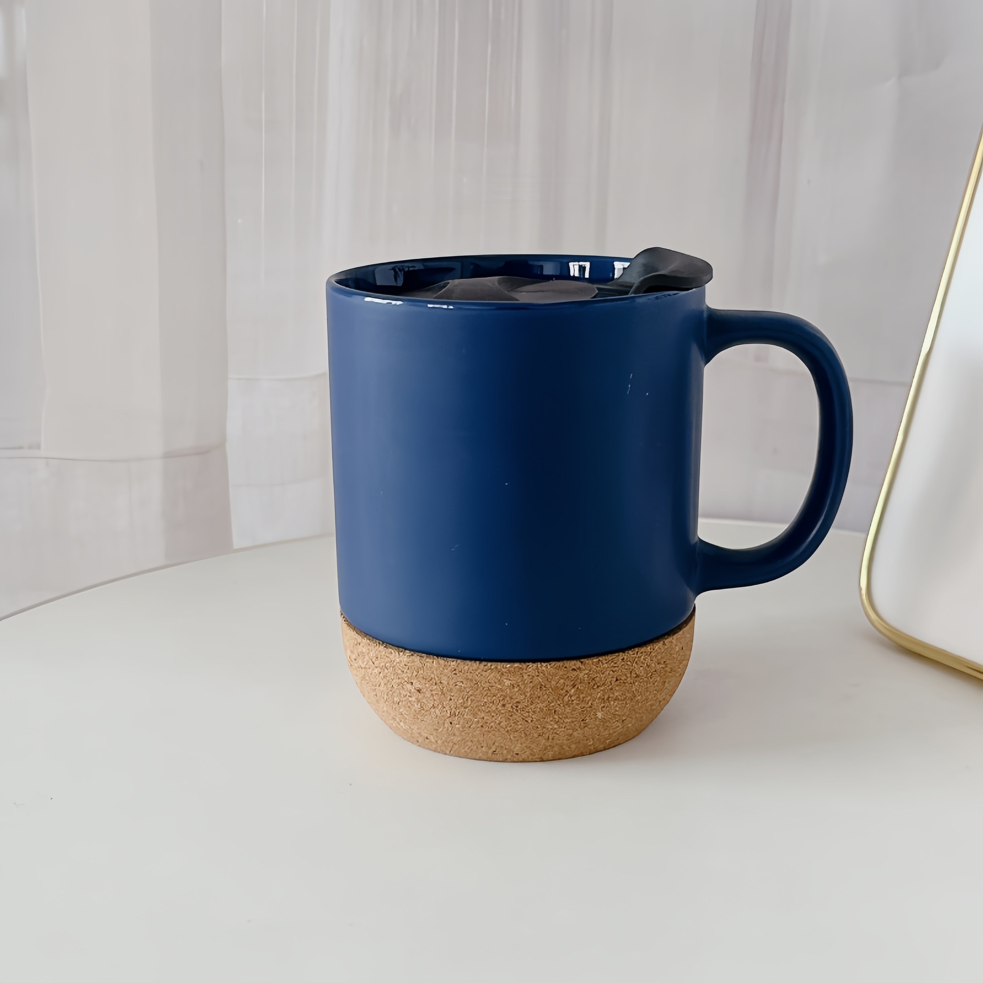 12 Oz Cork Bottom Ceramic Mugs