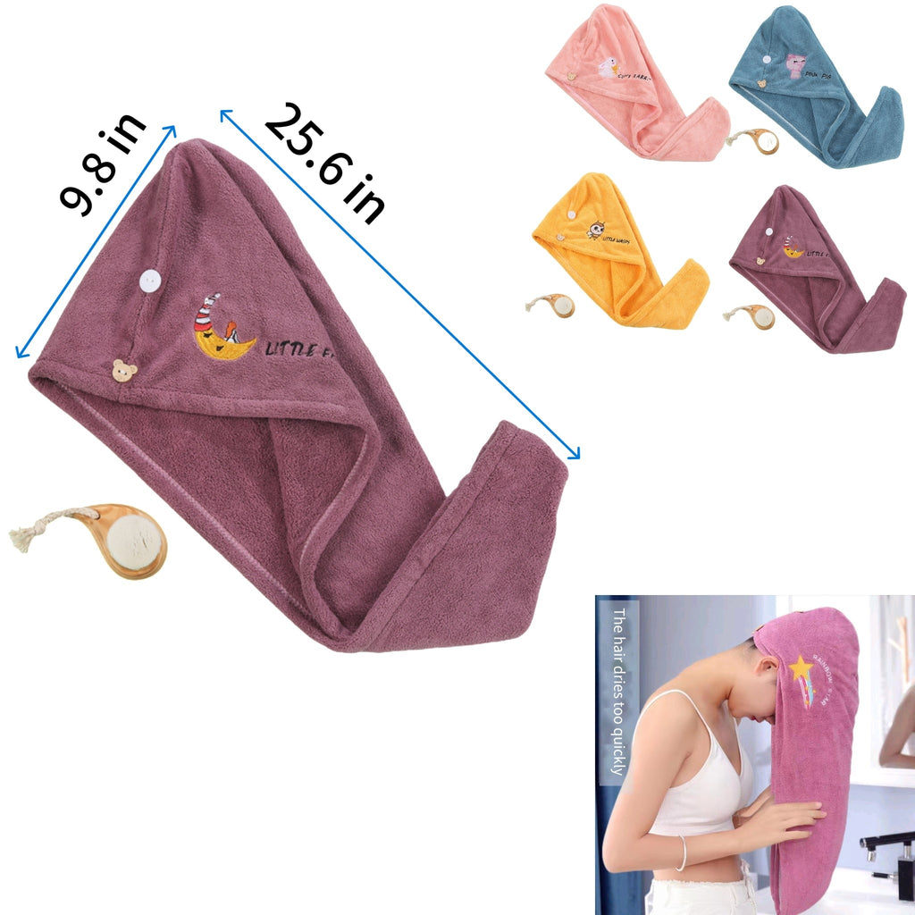 Thickened Coral Fleece Hair Drying Cap