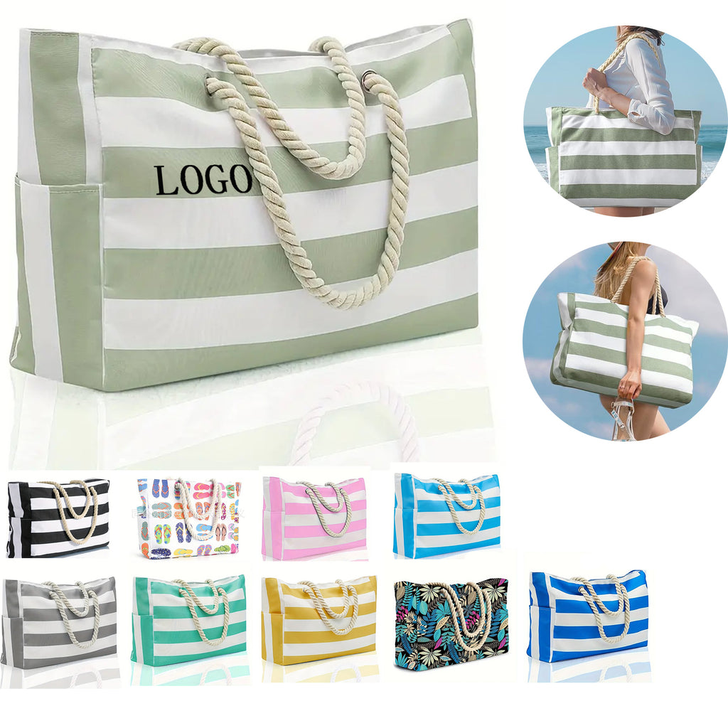 Waterproof Beach Tote Bag with Zipper
