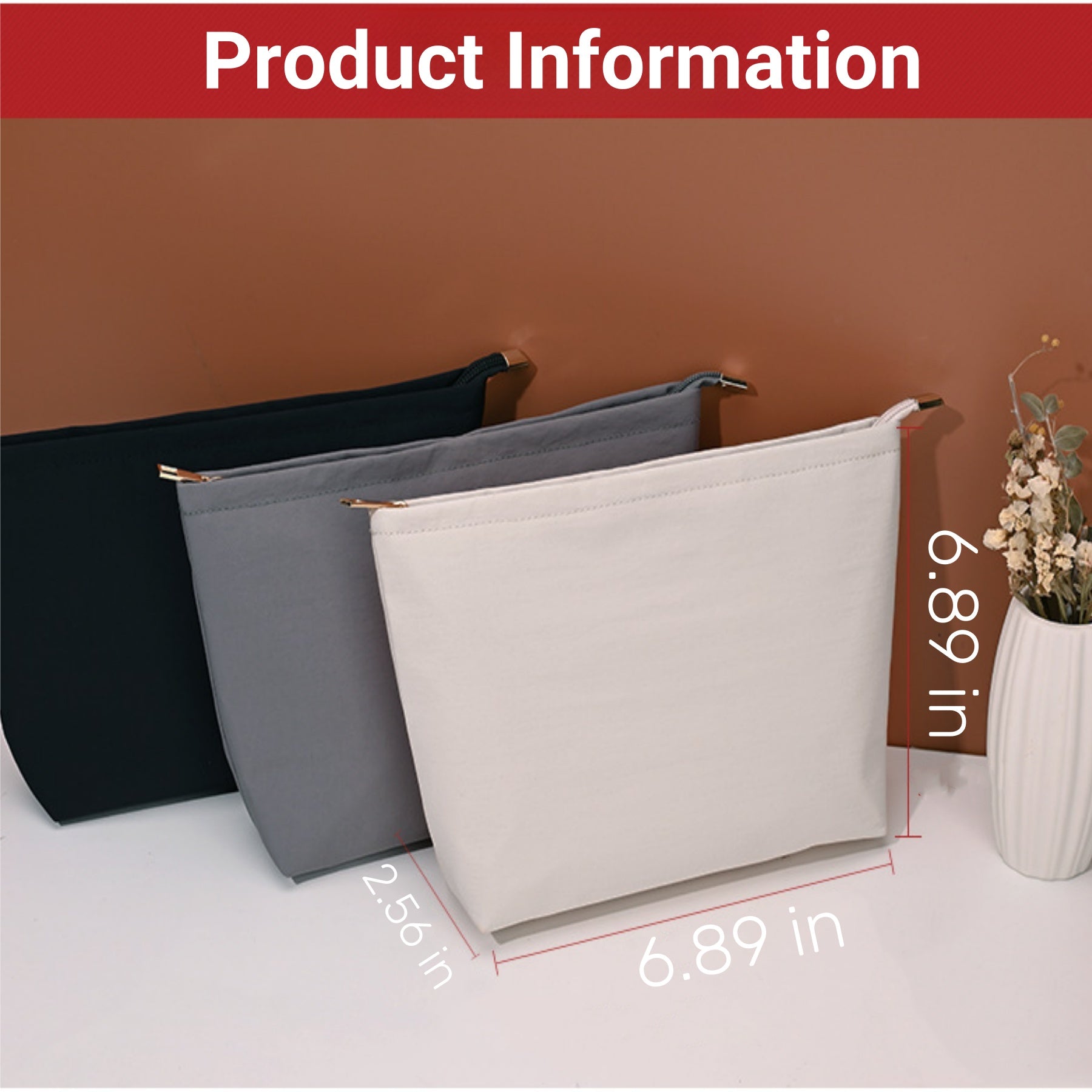 Solid-Color Nylon Makeup Storage Bag
