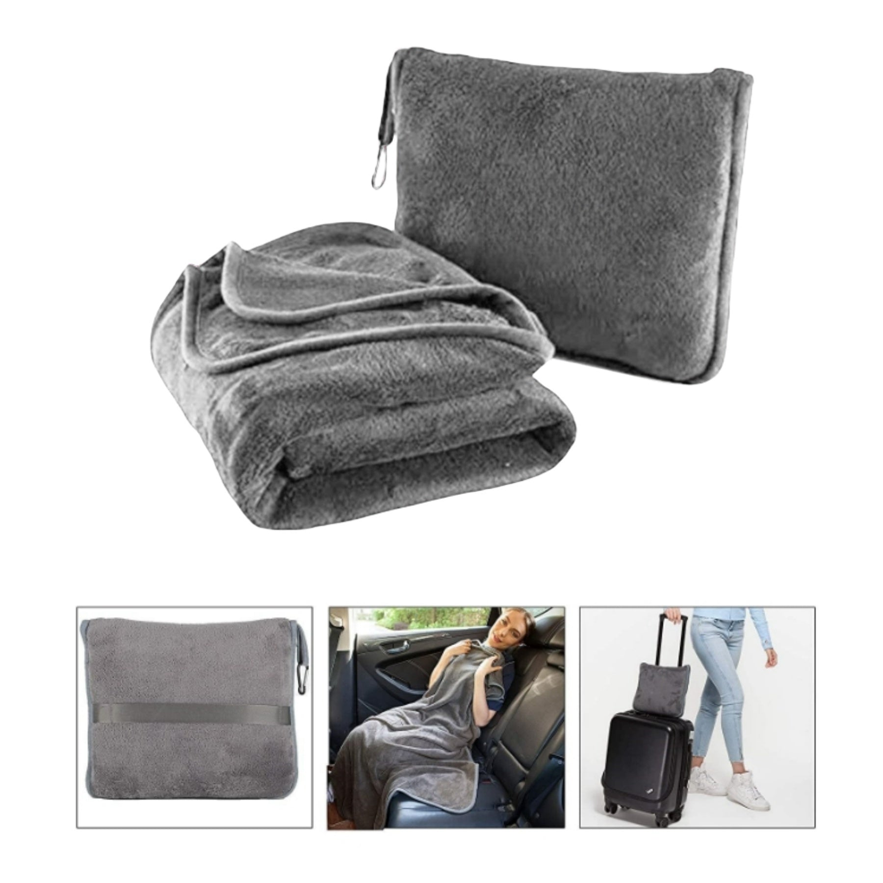 Portable 2 - in - 1 Multifunctional Cuddle Blanket