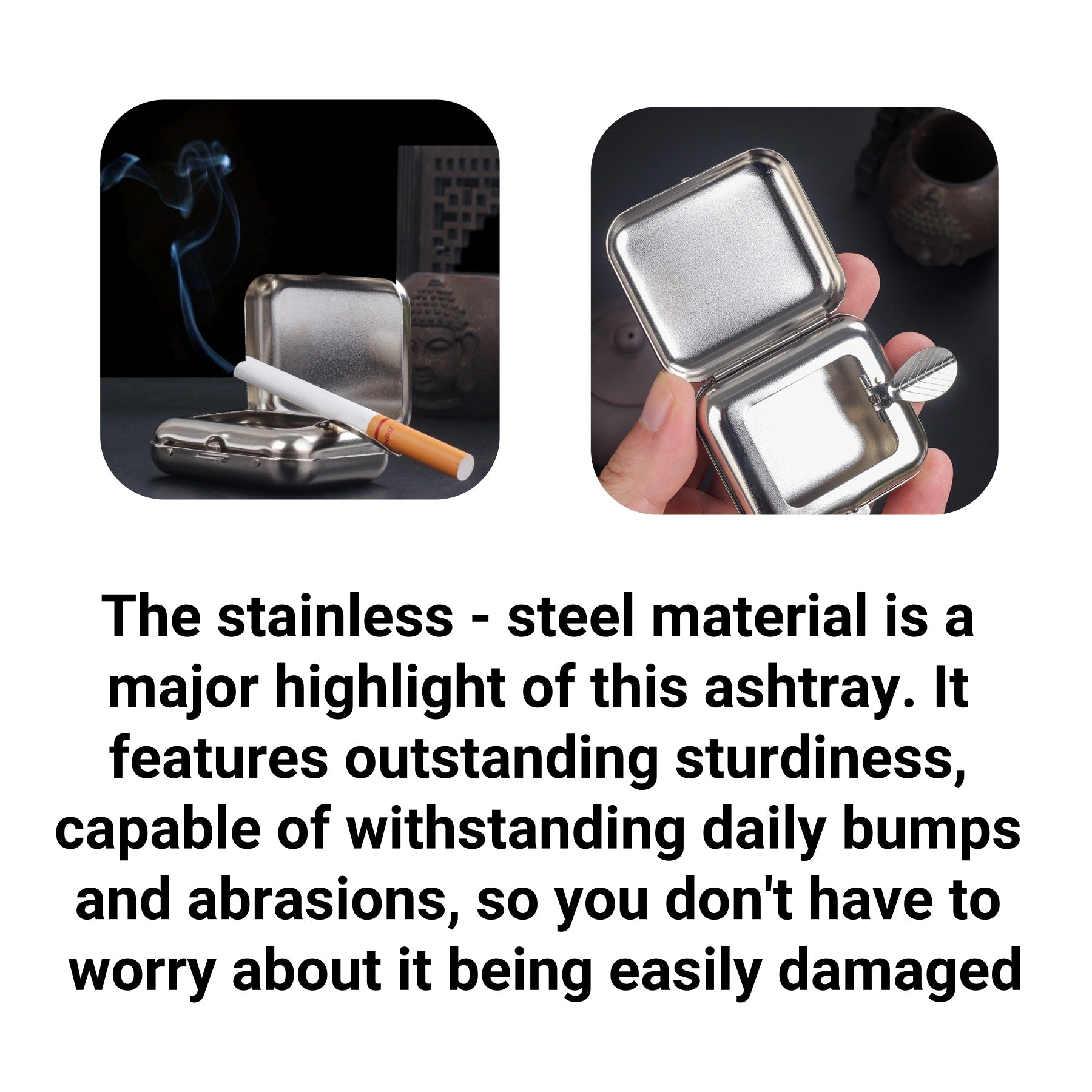 Portable Stainless Steelashtray With Lid