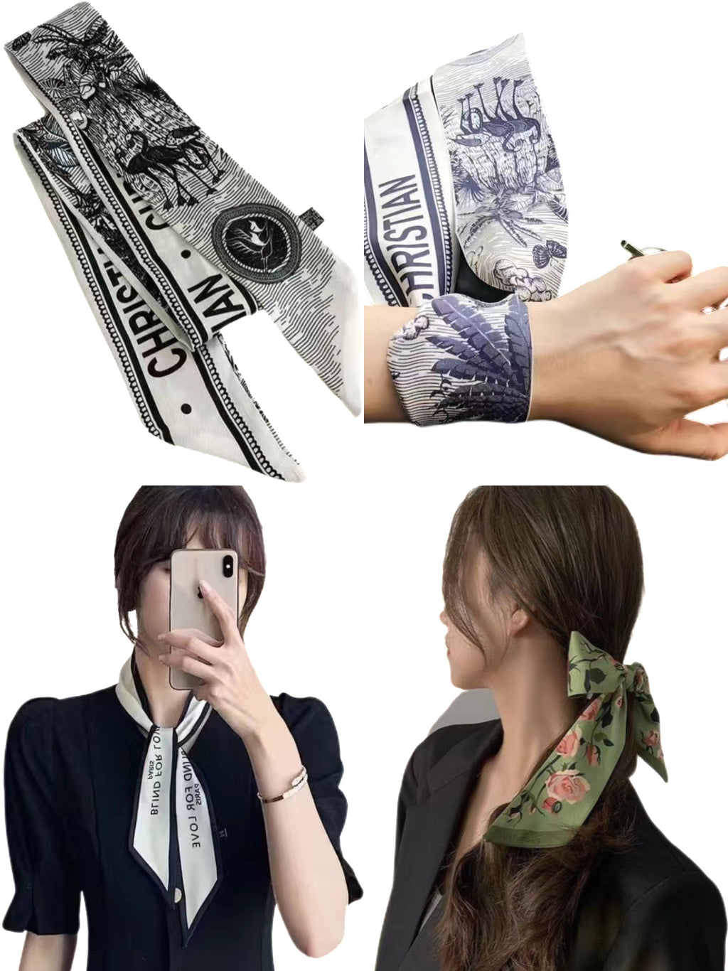 Silk Scarf Hair - tie Decoration