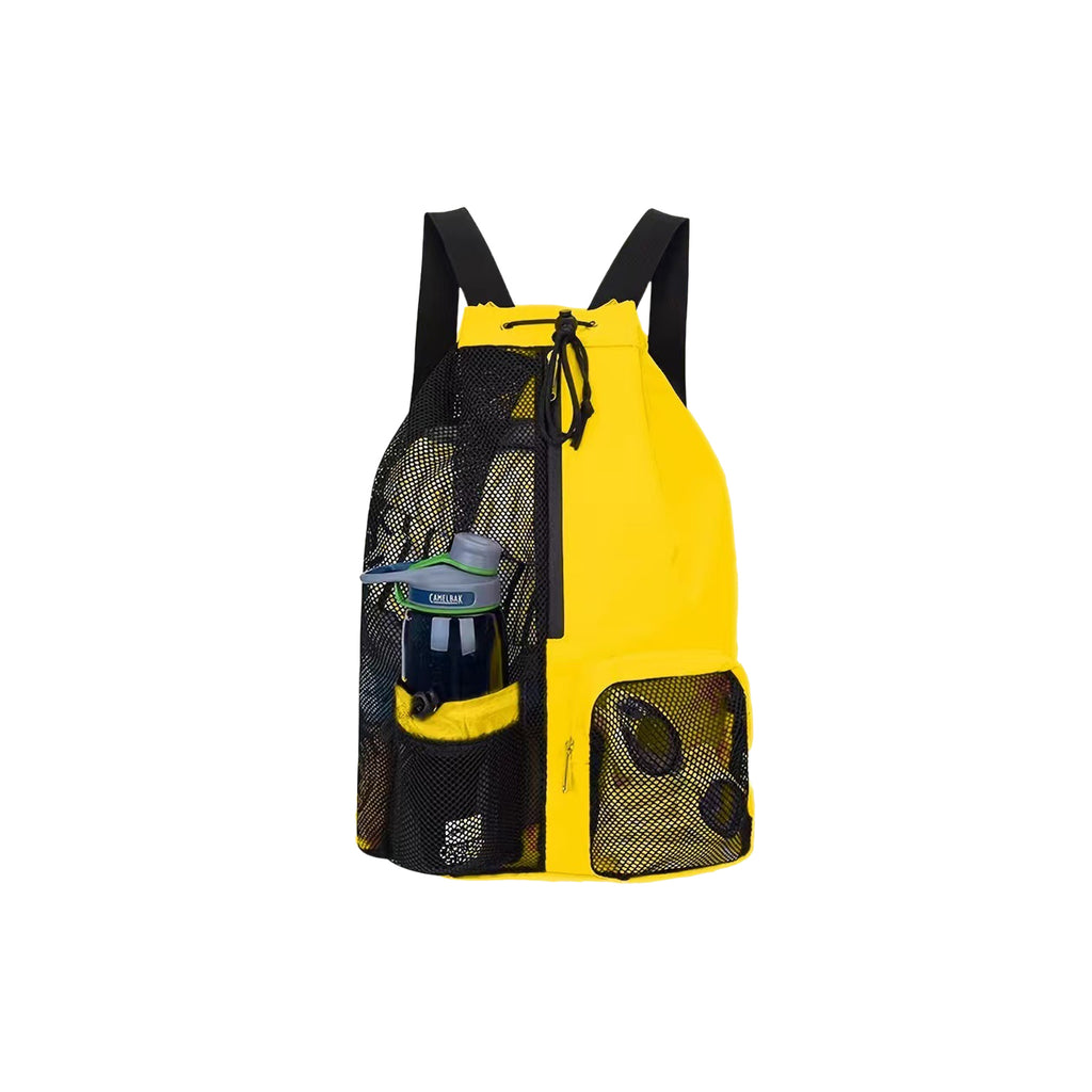 Mesh Drawstring Swim Bag With Wet Pocket For Beach