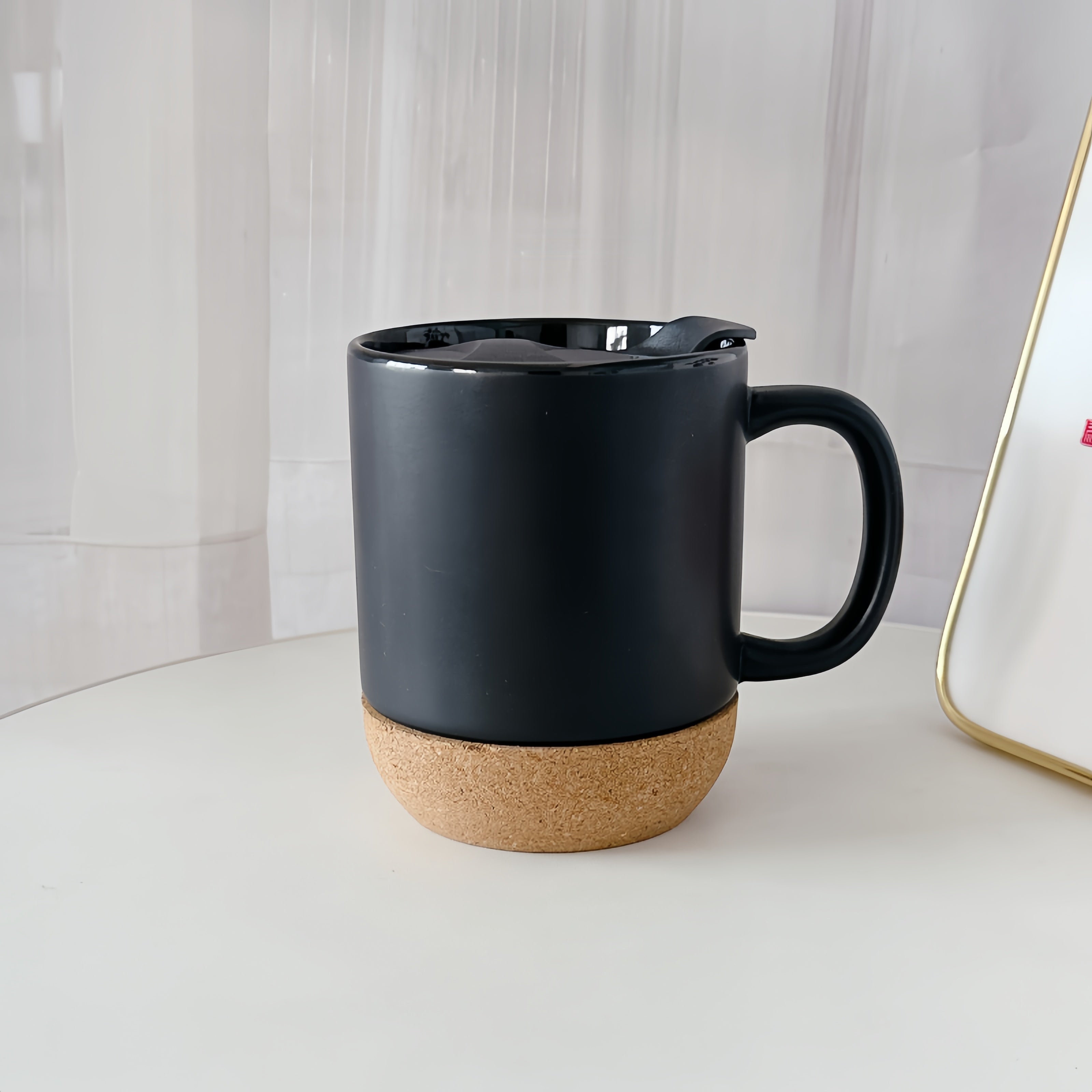 12 Oz Cork Bottom Ceramic Mugs