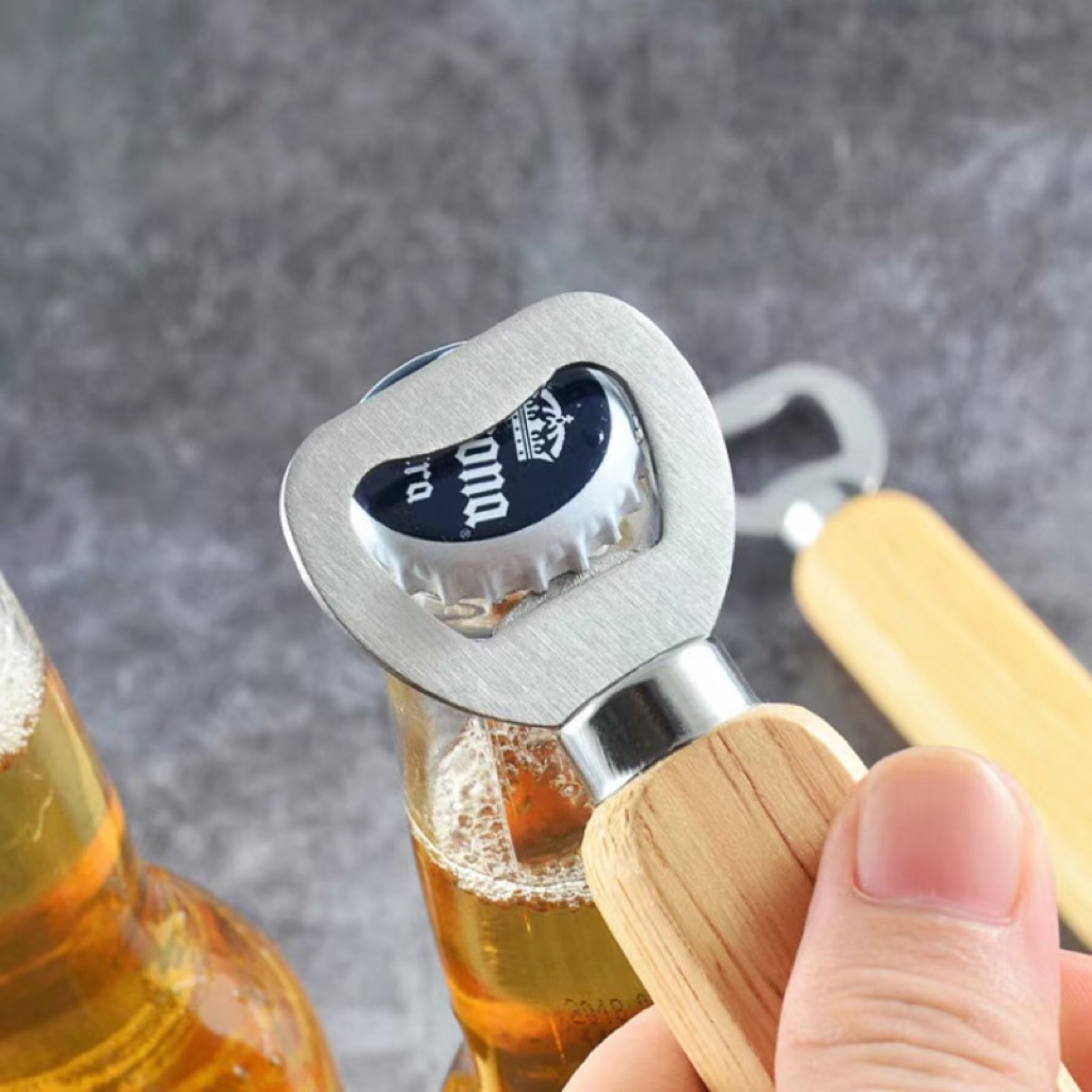 Wooden Handle Stainless Steel Bottle Opener