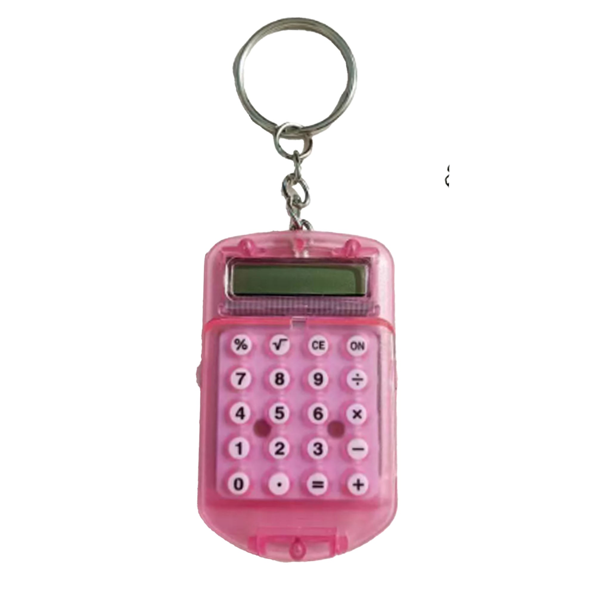 Mini Transparent Flip Calculator Keychain Portable Math Tool