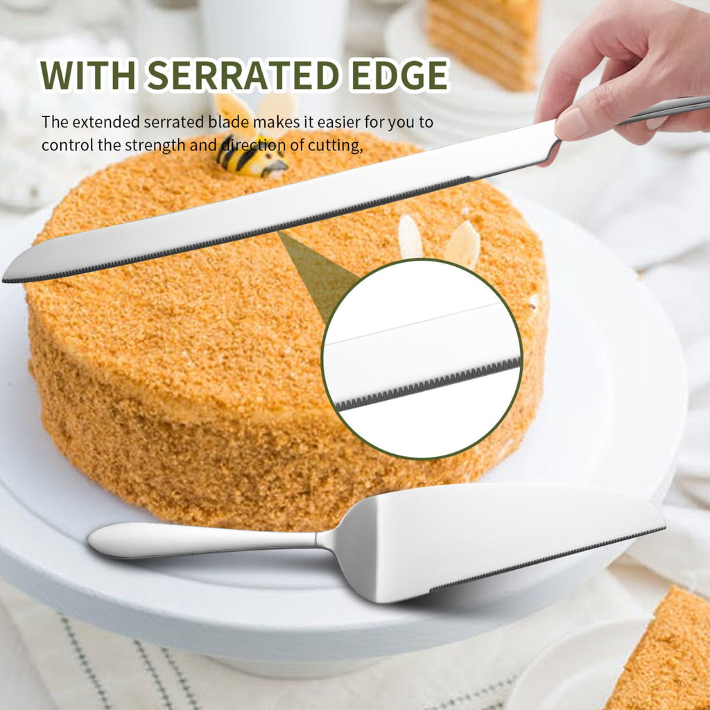 Stainless Steel Cake Server and Spatula Cutlery Set