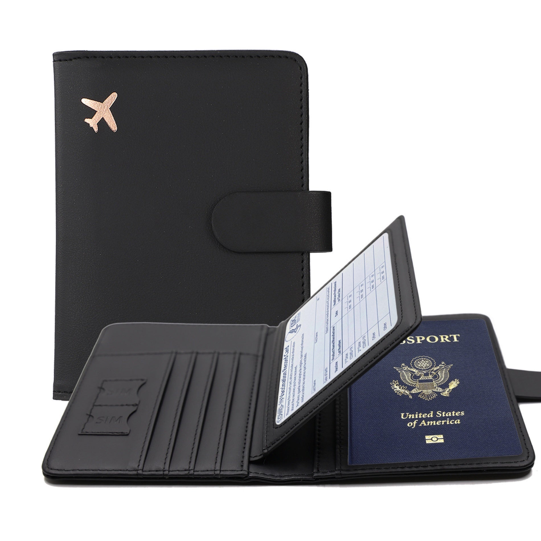 Magnetic Passport Holder Closed Shielded Travel Wallet