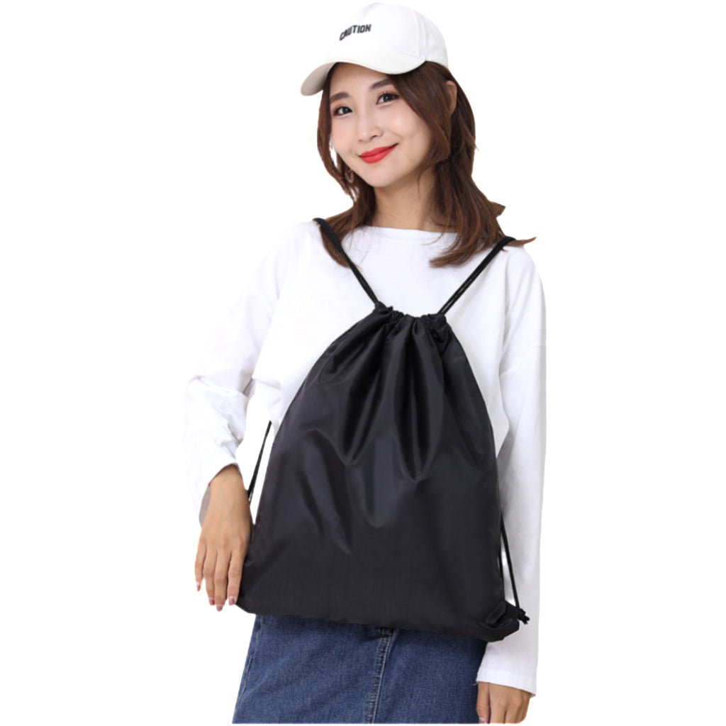Oxford Fabric Drawstring Backpack With Toggle Closure