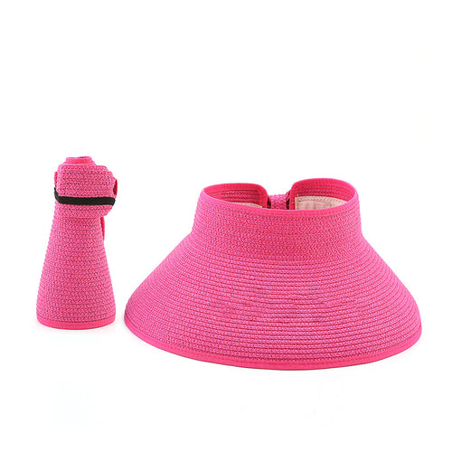 Beach Wide Brim Straw Visor Hat