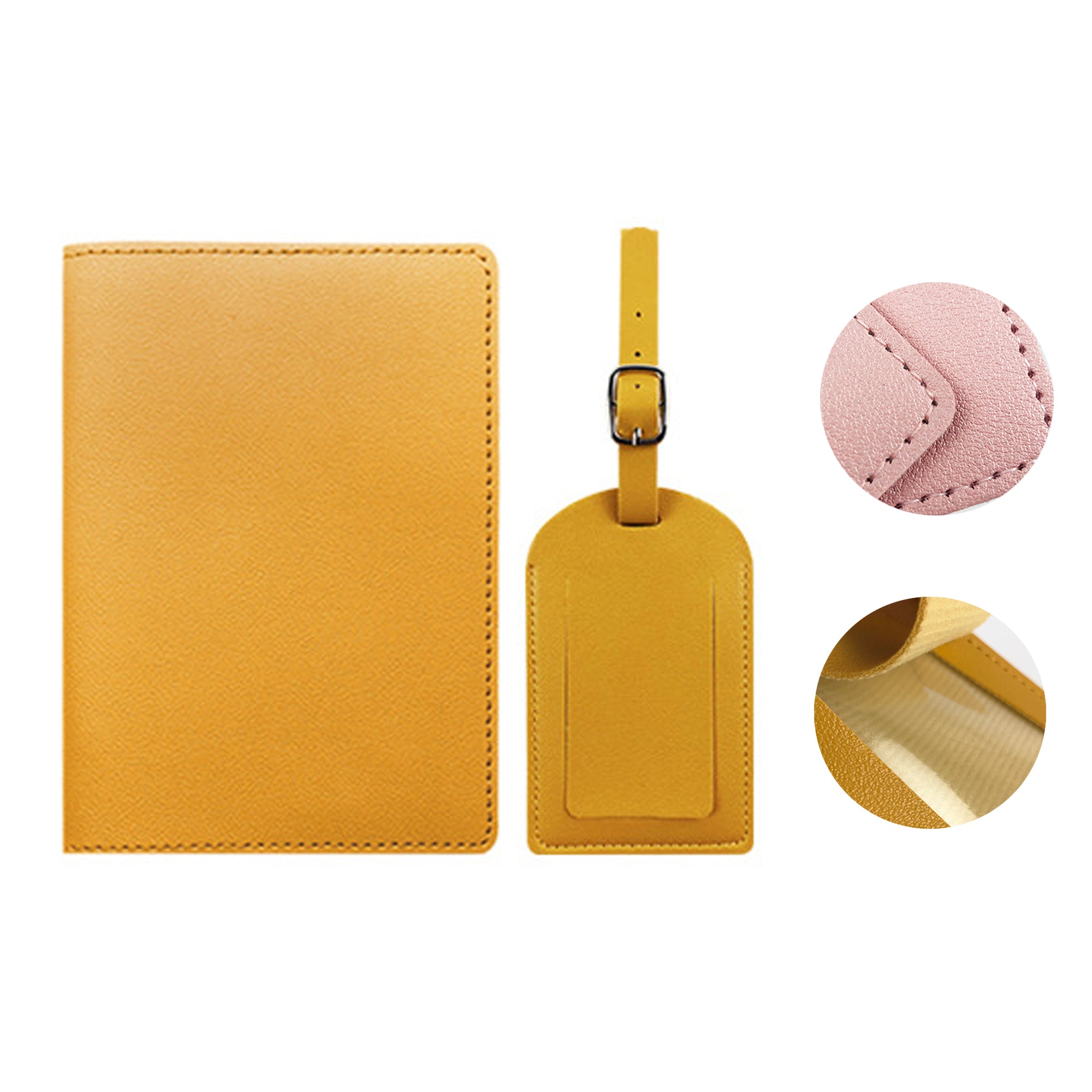 PU Leather Luggage Tag & Passport Cover Set
