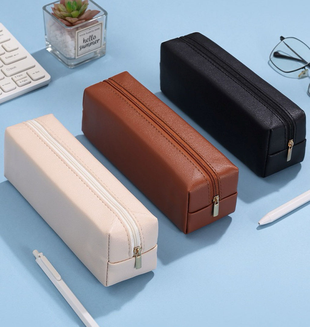 PU Leather Large-capacity Pen Case