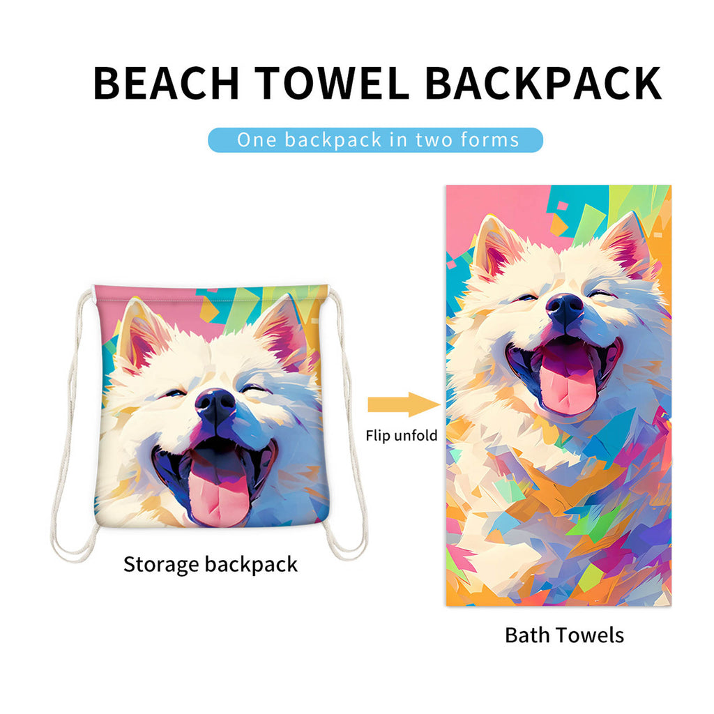 2 in 1 Foldable Printed Beach and Bath Towel