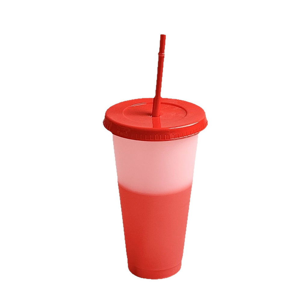 Plastic Tumbler With A Straw