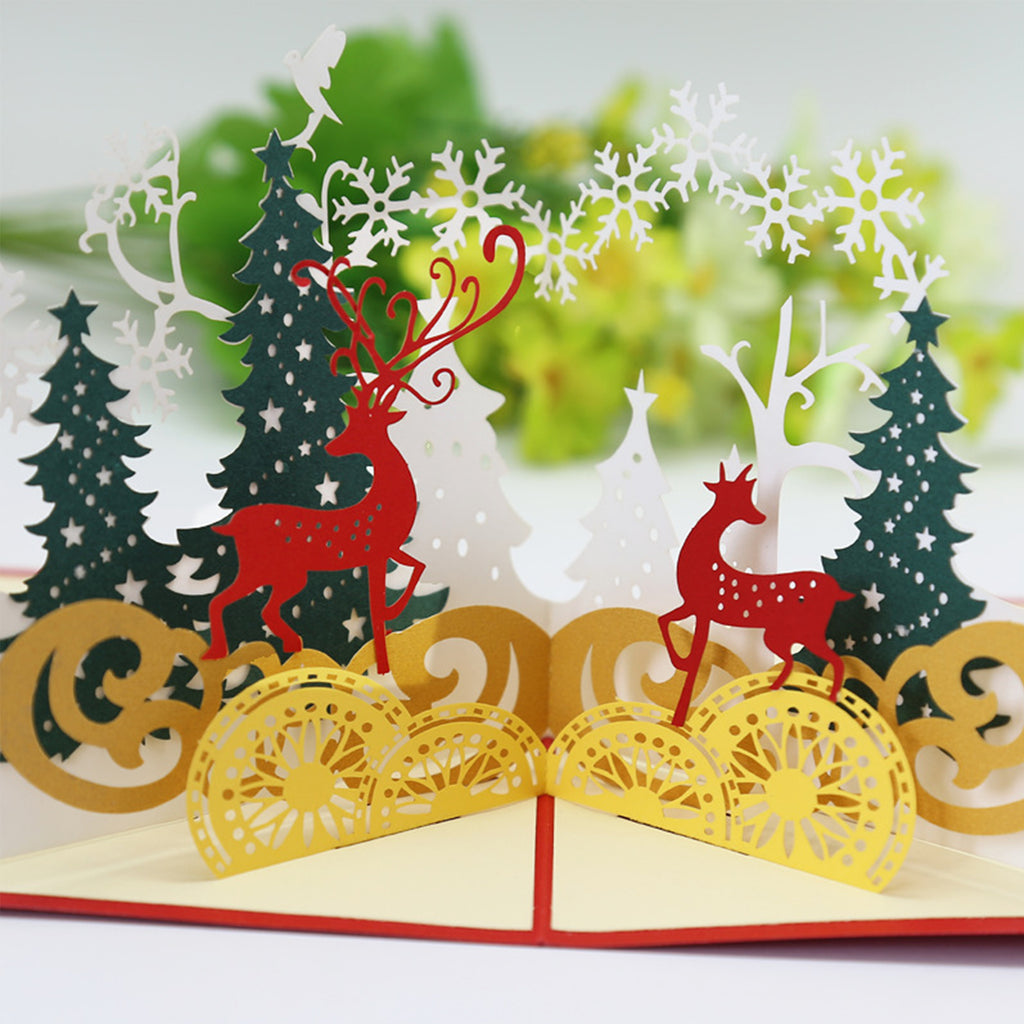 3D Christmas Greeting Cards With Envelopes