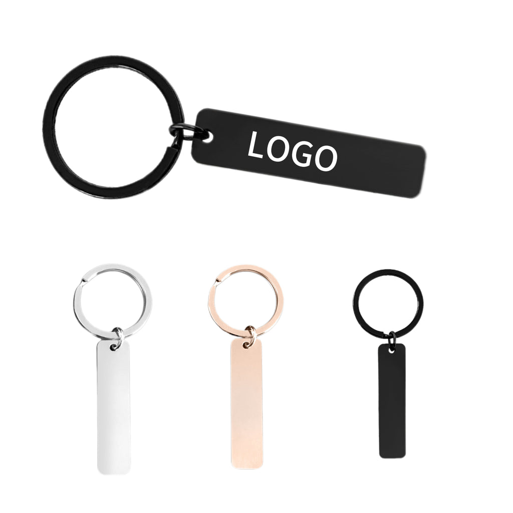 Stainless Steel Rectangular Metal Keychain