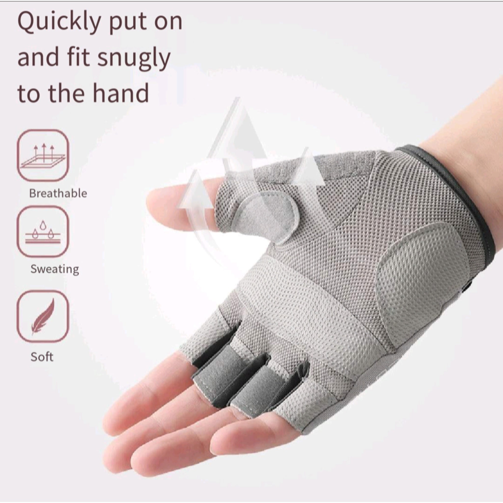 Unisex Fingerless Workout Gloves Non Slip UV Protection