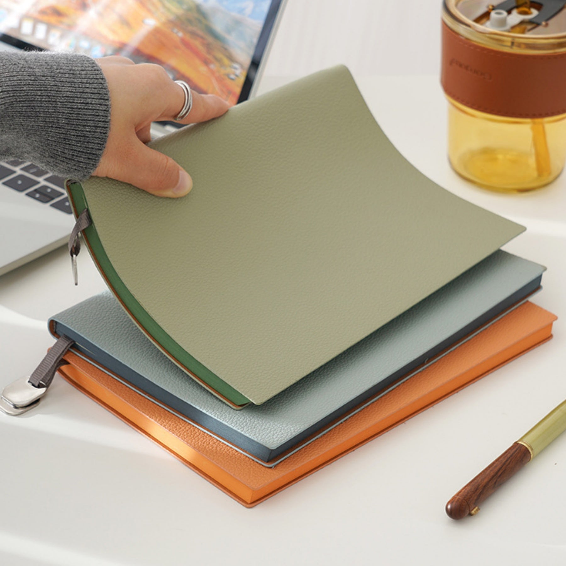 A5 Litchi Grain Soft Leather Notebook