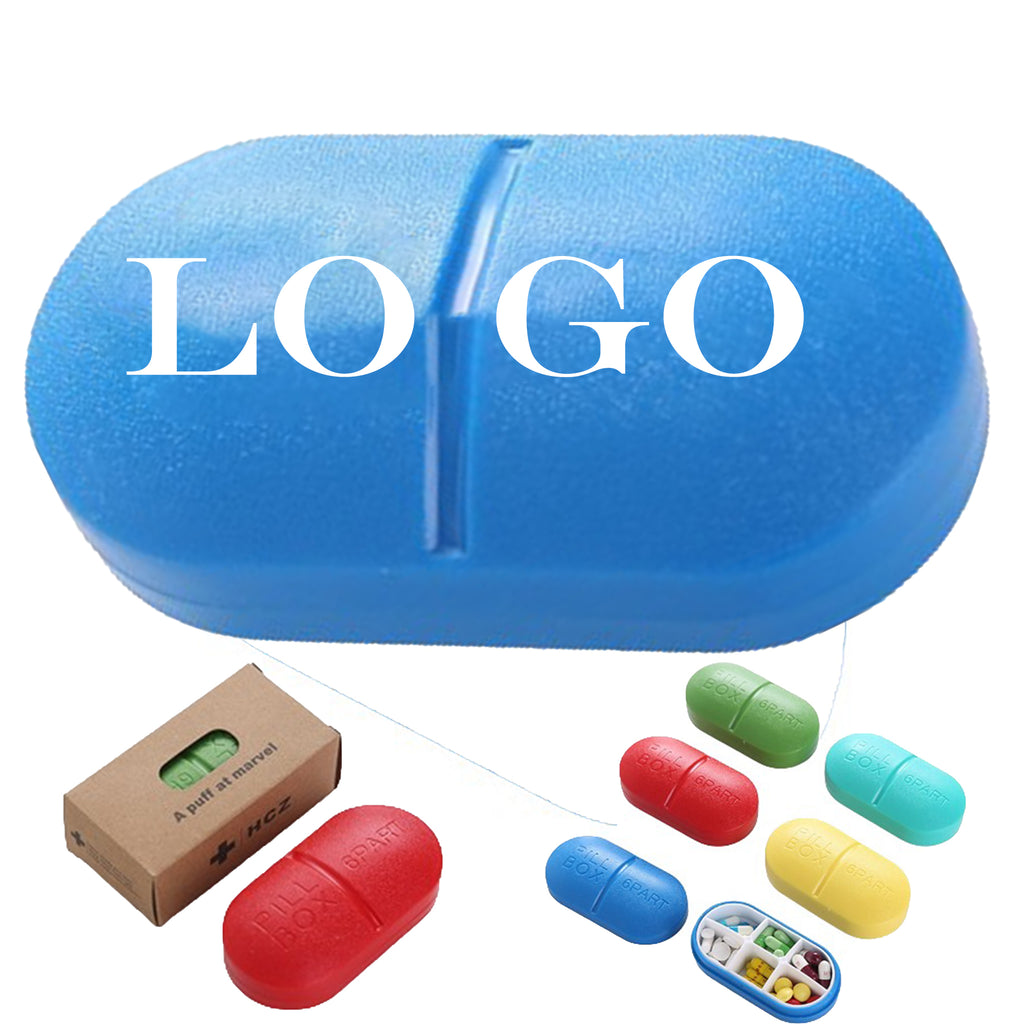Pill Six-Compartment Plastic Box