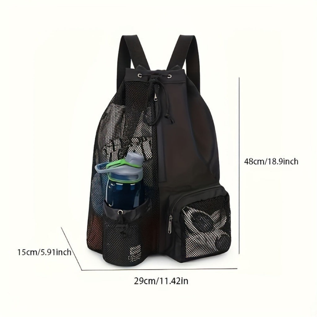 Mesh drawstring backpack