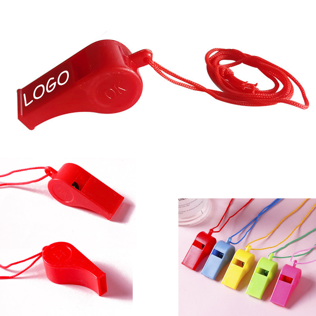 Plastic Whistle With Lanyard