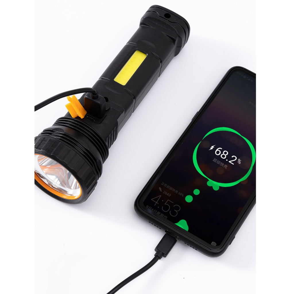 Led Solar Charging Strong Light Flashlight