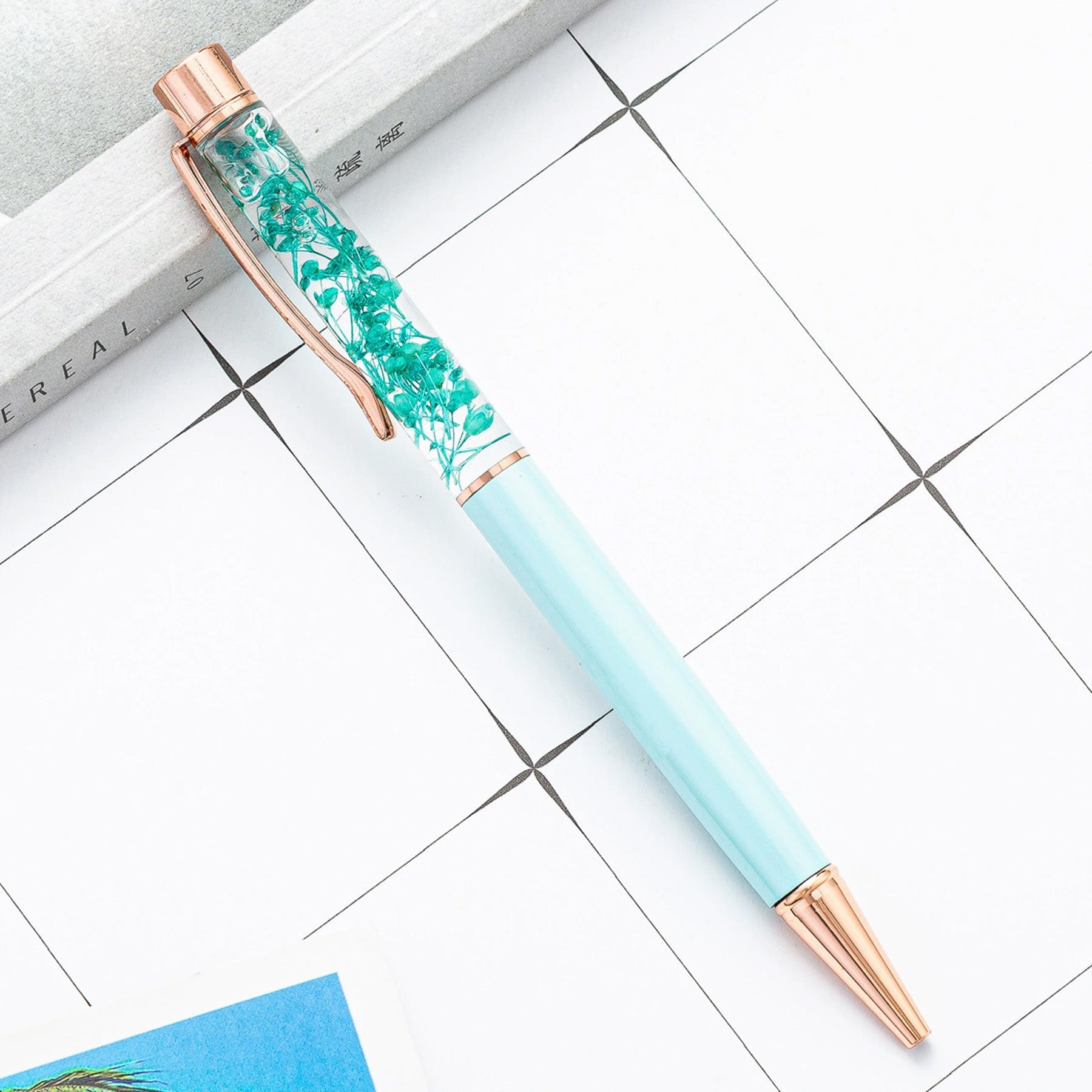 Fill The Oil With Dried Flower Ballpoint Pens